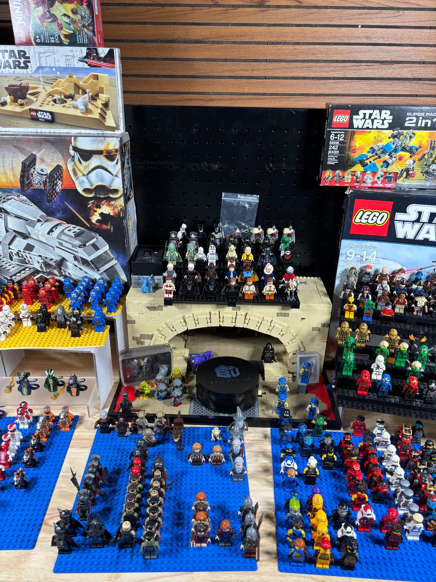 Bricked-Up Customs booth display at a live Whatnot stream